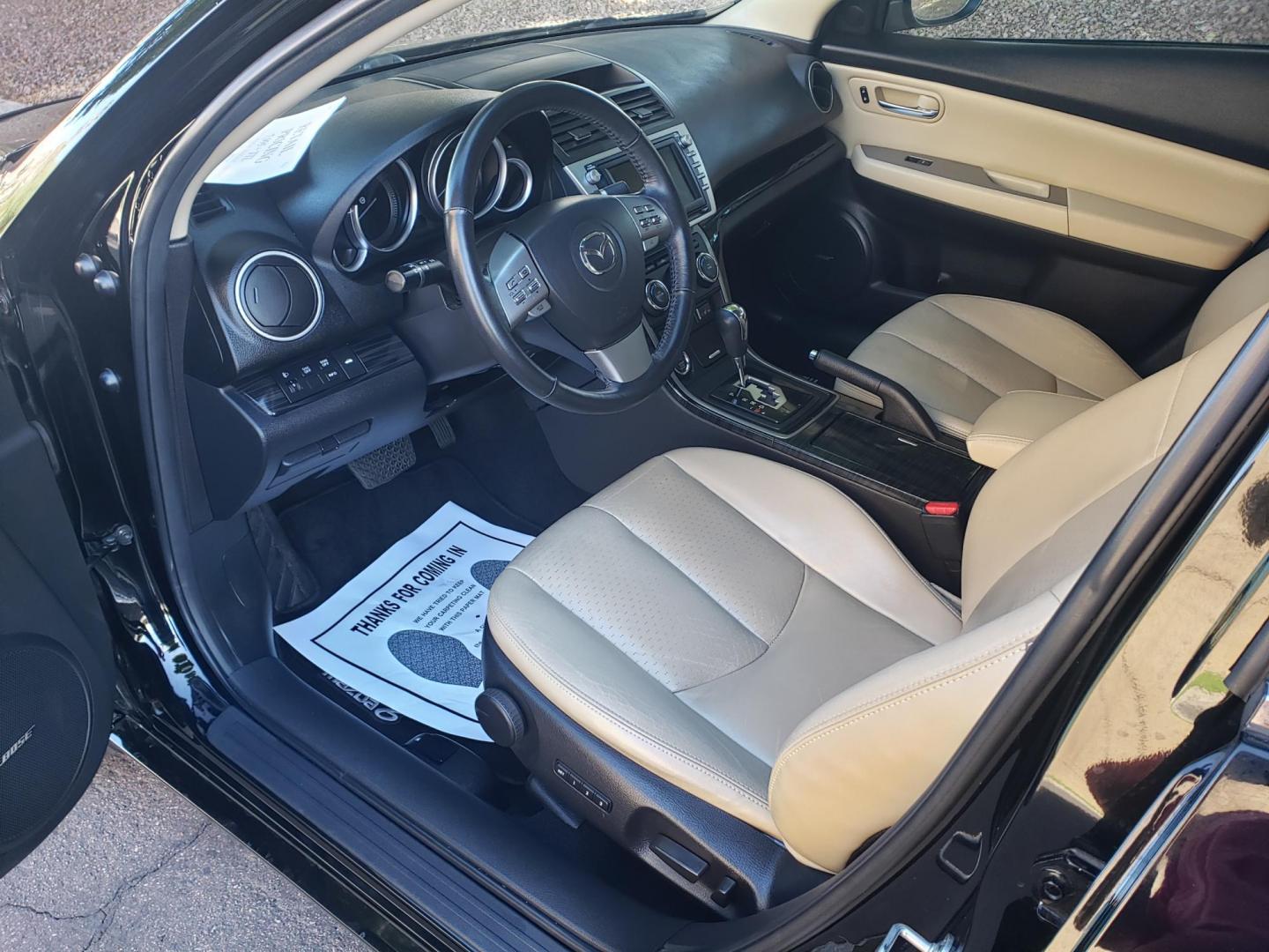 2010 black /Tan and black Mazda MAZDA6 s Grand Touring (1YVHZ8CB9A5) with an 3.7L V6 24V DOHC engine, 6-Speed Automatic transmission, located at 323 E Dunlap Ave., Phoenix, AZ, 85020, (602) 331-9000, 33.567677, -112.069000 - 2010 Mazda MAZDA6 s Grand Touring,…..A Must See!! ……..No accidents,……. Ice cold AC front and rear. The car is gorgeous inside and out. Power windows, Power door locks, Touch screen Stereo, Phone sync, Bluetooth, Satellite compatible, Navigation, Beautiful tan and black interior with tan le - Photo#9