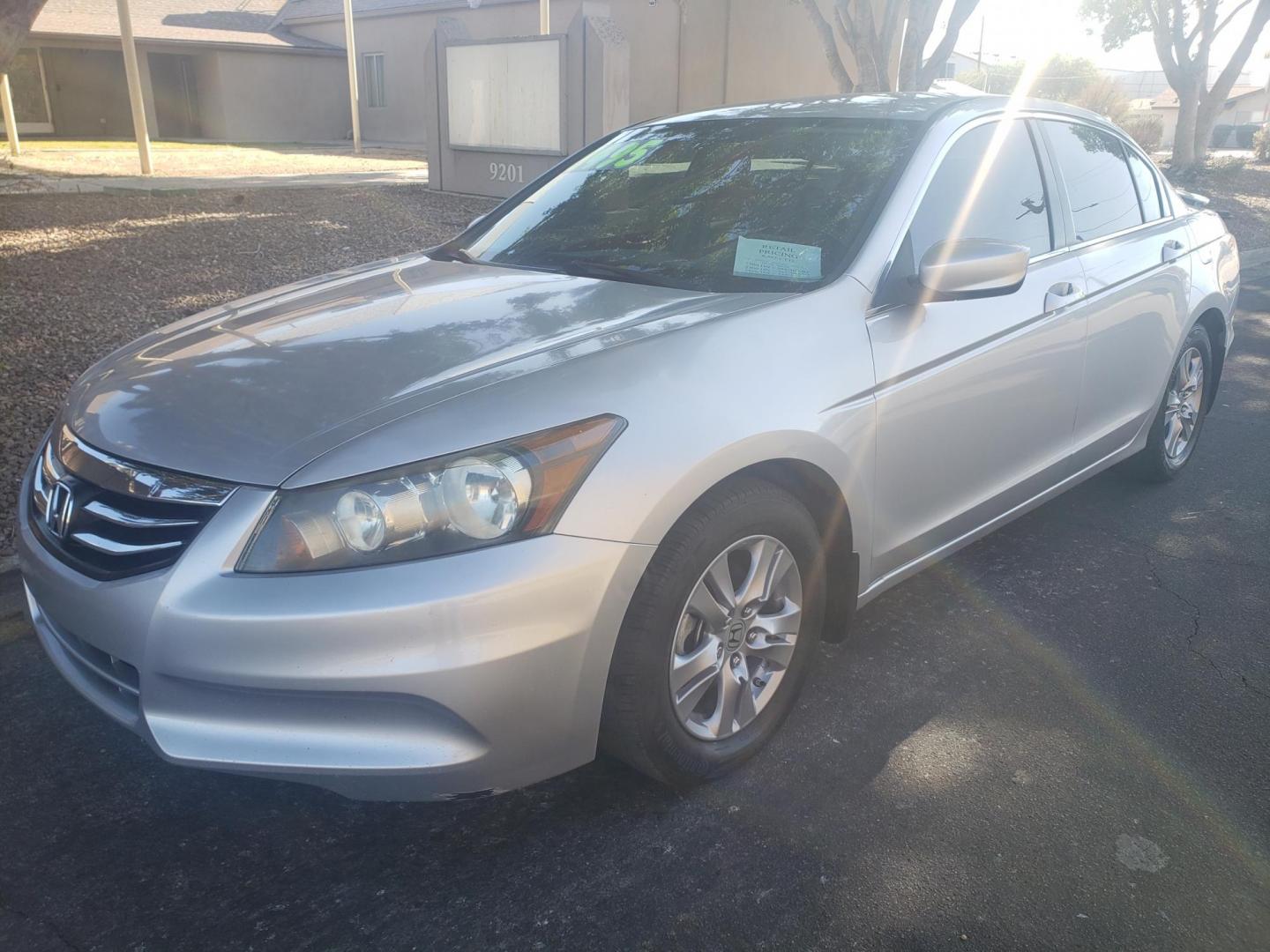 2012 silver /gray and black Honda Accord LX-P Sedan AT (1HGCP2F49CA) with an 2.4L L4 DOHC 16V engine, 5-Speed Automatic transmission, located at 323 E Dunlap Ave., Phoenix, AZ, 85020, (602) 331-9000, 33.567677, -112.069000 - Photo#0