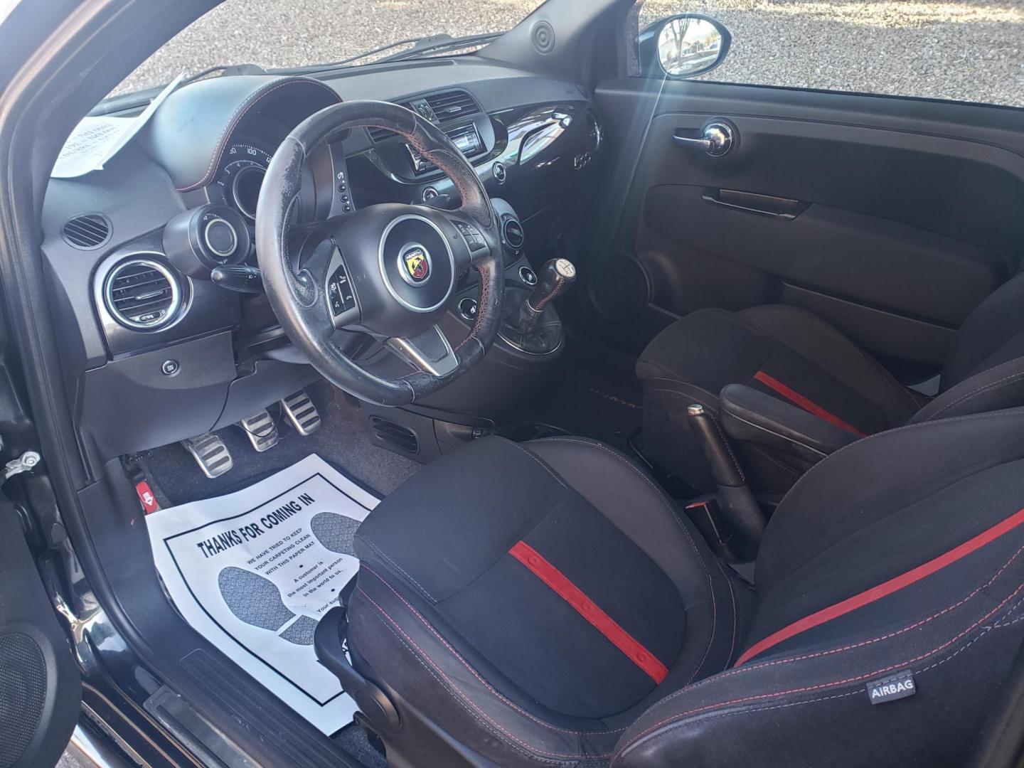 2013 black /black and red Fiat 500 Abarth Hatchback (3C3CFFFH1DT) with an 1.4L L4 engine, 5-Speed Manual transmission, located at 323 E Dunlap Ave., Phoenix, AZ, 85020, (602) 331-9000, 33.567677, -112.069000 - Photo#9