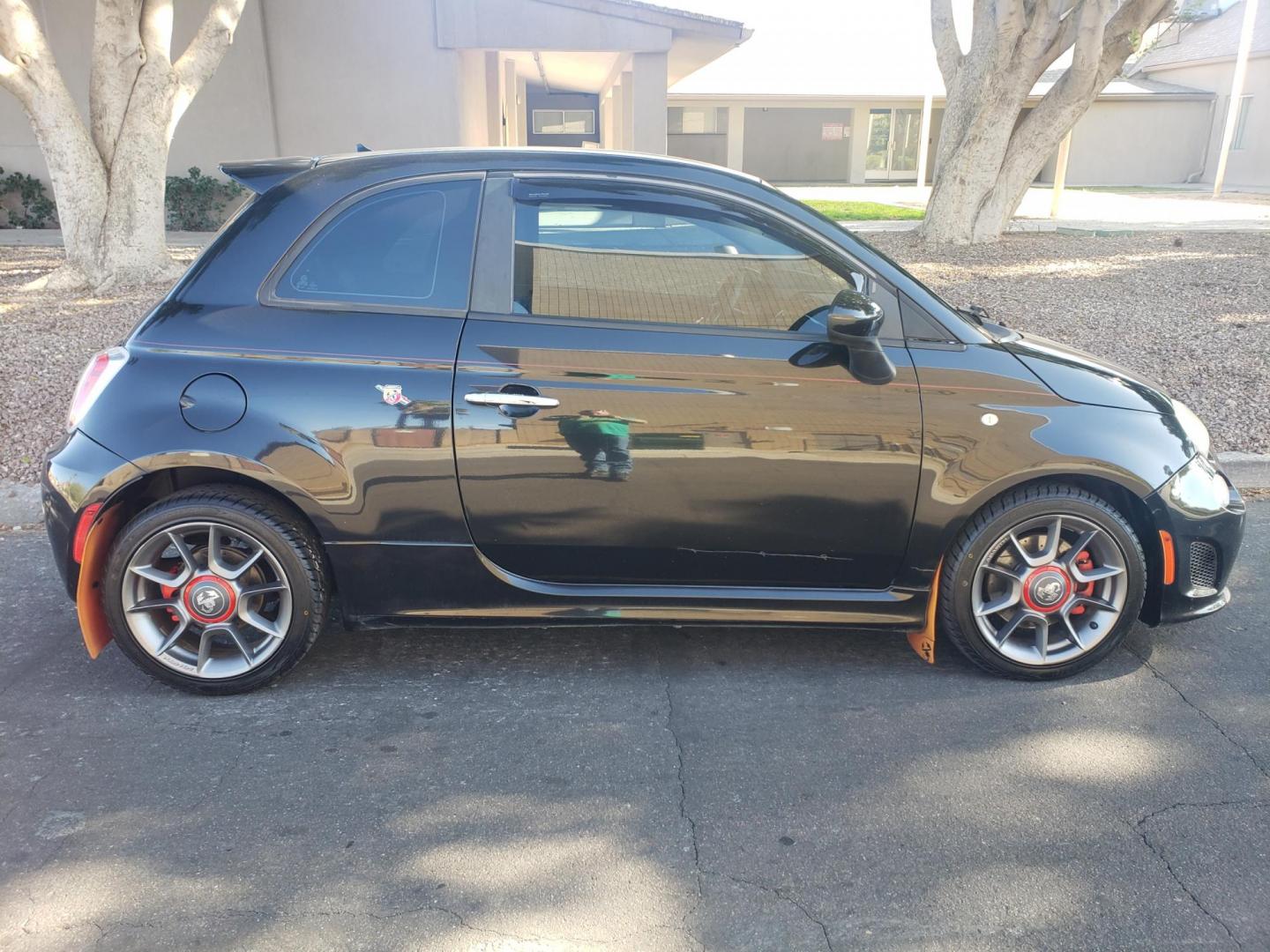 2013 black /black and red Fiat 500 Abarth Hatchback (3C3CFFFH1DT) with an 1.4L L4 engine, 5-Speed Manual transmission, located at 323 E Dunlap Ave., Phoenix, AZ, 85020, (602) 331-9000, 33.567677, -112.069000 - Photo#4